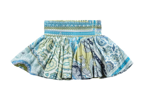 Mosaic Scarf Skirt-Blue