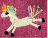 Unicorn Embroidery Solid Fuchsia Mask