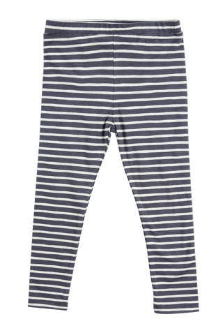 Happy Stripe Legging-Charcoal