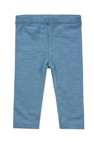 Solid Slub Jersey Knit Legging-Blue