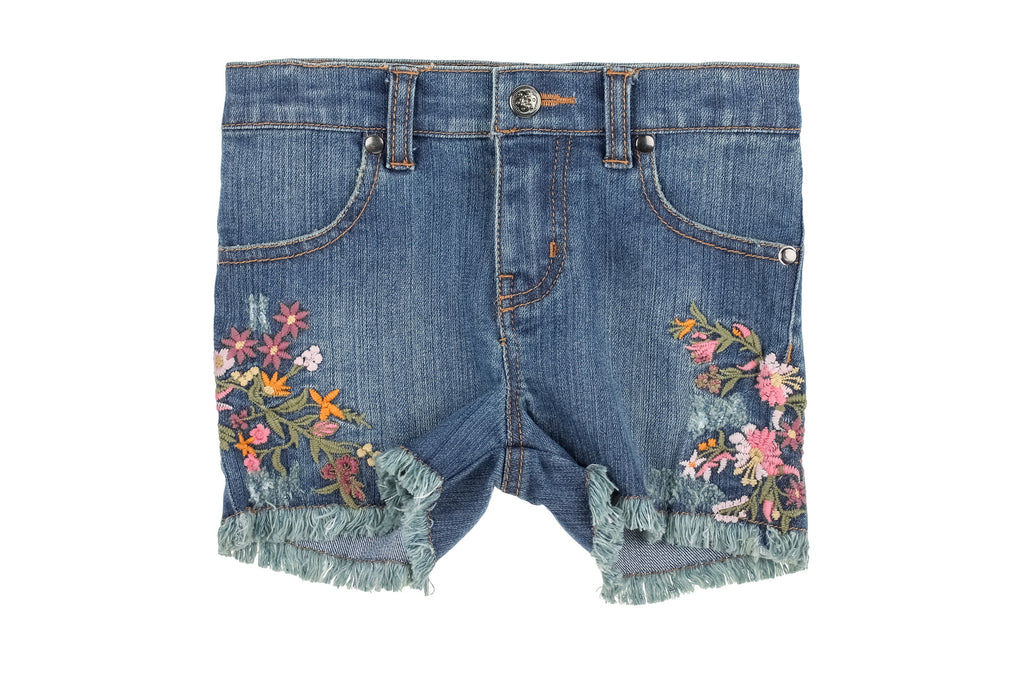 Embroidered Flowers Shorts