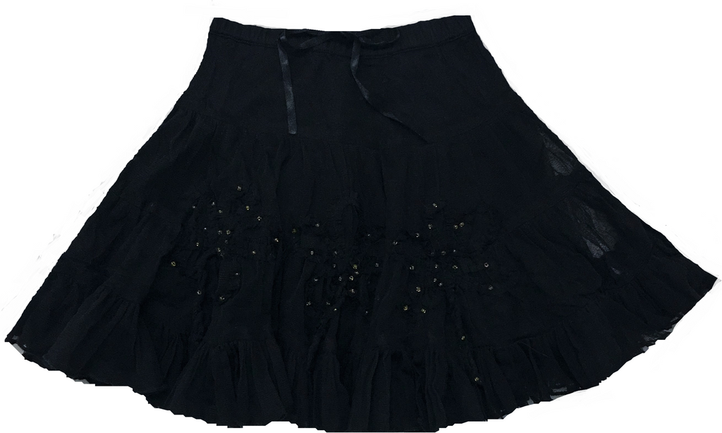 Romantic Roses Skirt-Black
