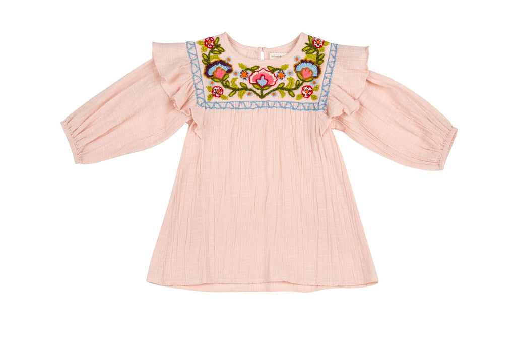 Lucie Embroidered Yoke Dress
