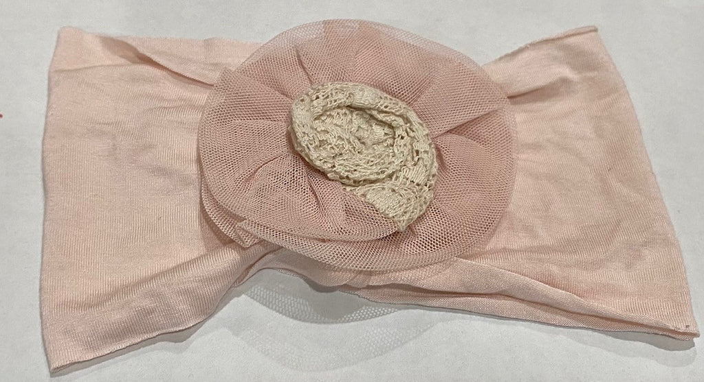 Handmade tulle and lace flower headband